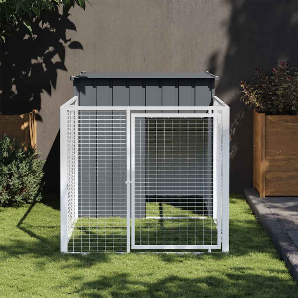 Vidaxl Dog Loft avec toit 110x201x110 cm anthracite en acier galvanisé