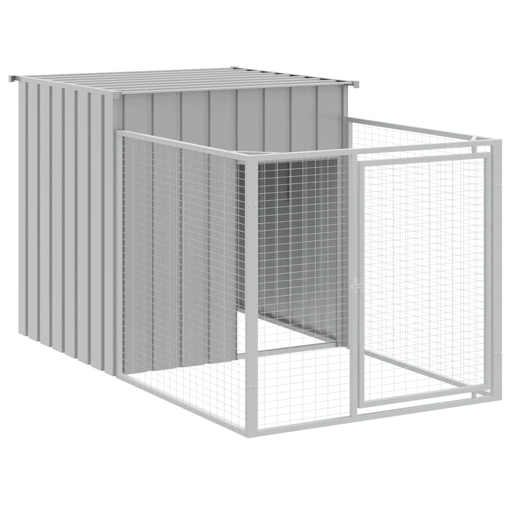 Vidaxl Dog Loft avec toit 110x201x110 cm Gray en acier galvanisé