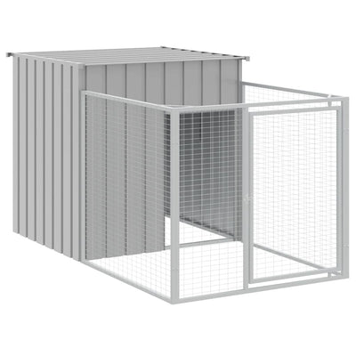 Vidaxl Dog Loft avec toit 110x201x110 cm Gray en acier galvanisé