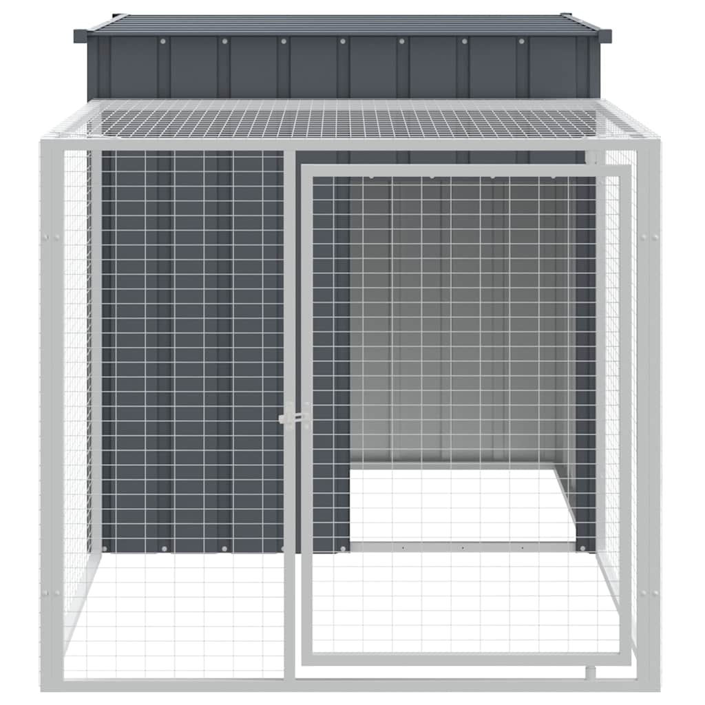 Poulet Vidaxl avec Run 110x201x110 cm Anthracite en acier galvanisé