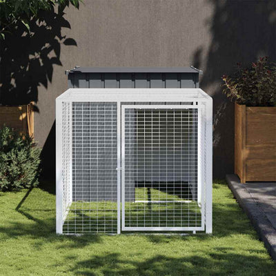 Poulet Vidaxl avec Run 110x201x110 cm Anthracite en acier galvanisé
