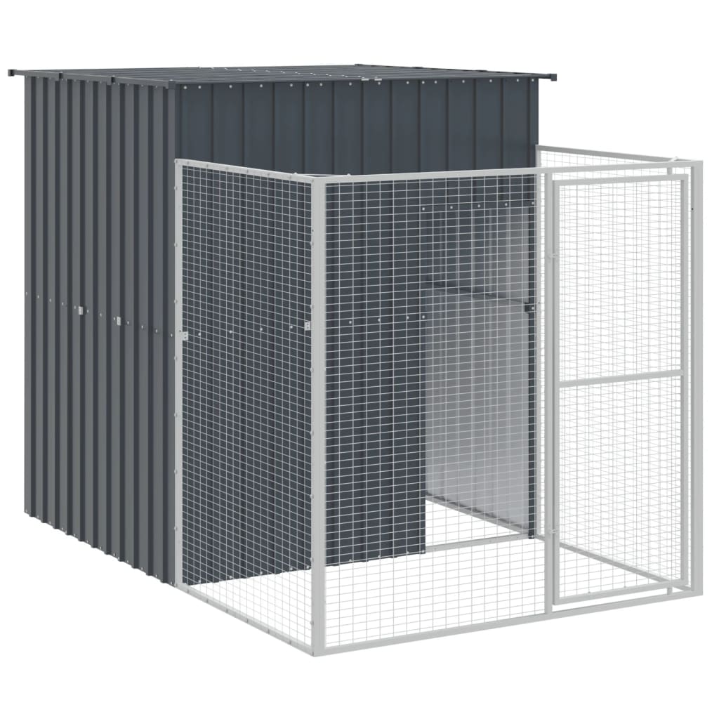 Vidaxl Dog Loft avec Run 165x251x181 cm Anthracite en acier galvanisé