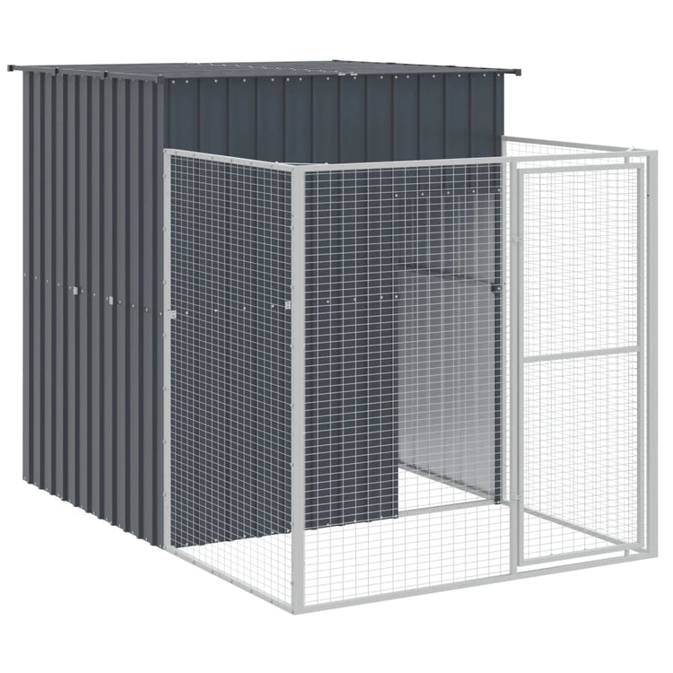 Vidaxl Dog Loft avec Run 165x251x181 cm Anthracite en acier galvanisé