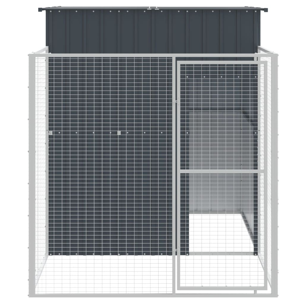 Vidaxl Dog Loft avec Run 165x251x181 cm Anthracite en acier galvanisé