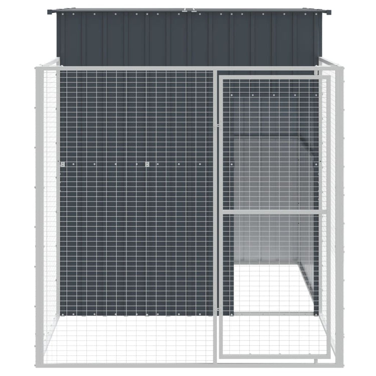 Vidaxl Dog Loft avec Run 165x251x181 cm Anthracite en acier galvanisé