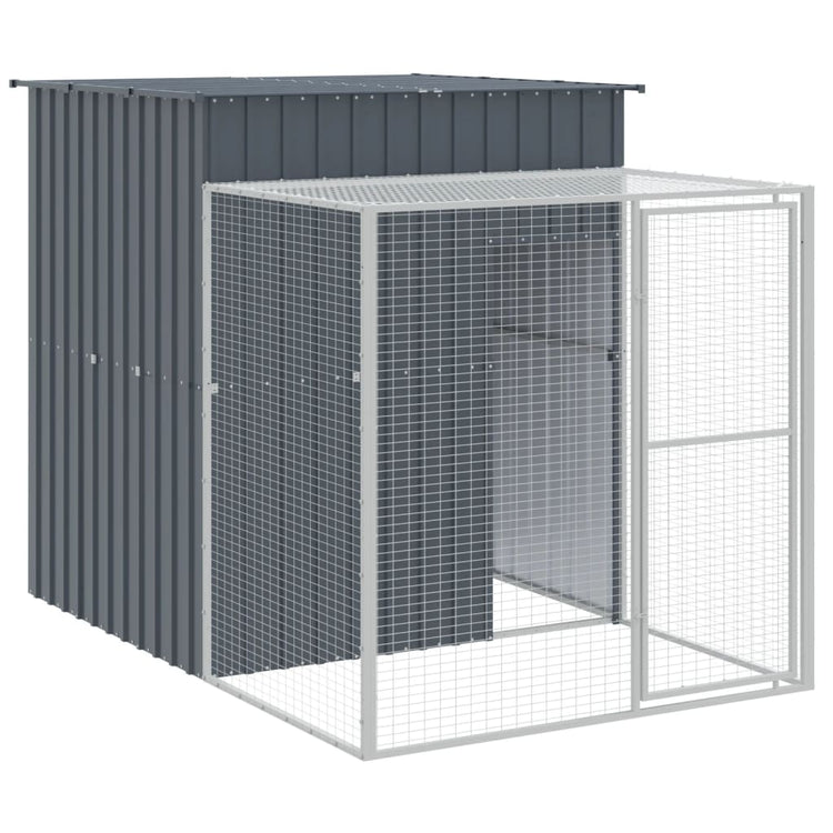 Poulet Vidaxl avec Run 165x251x181 cm Anthracite en acier galvanisé