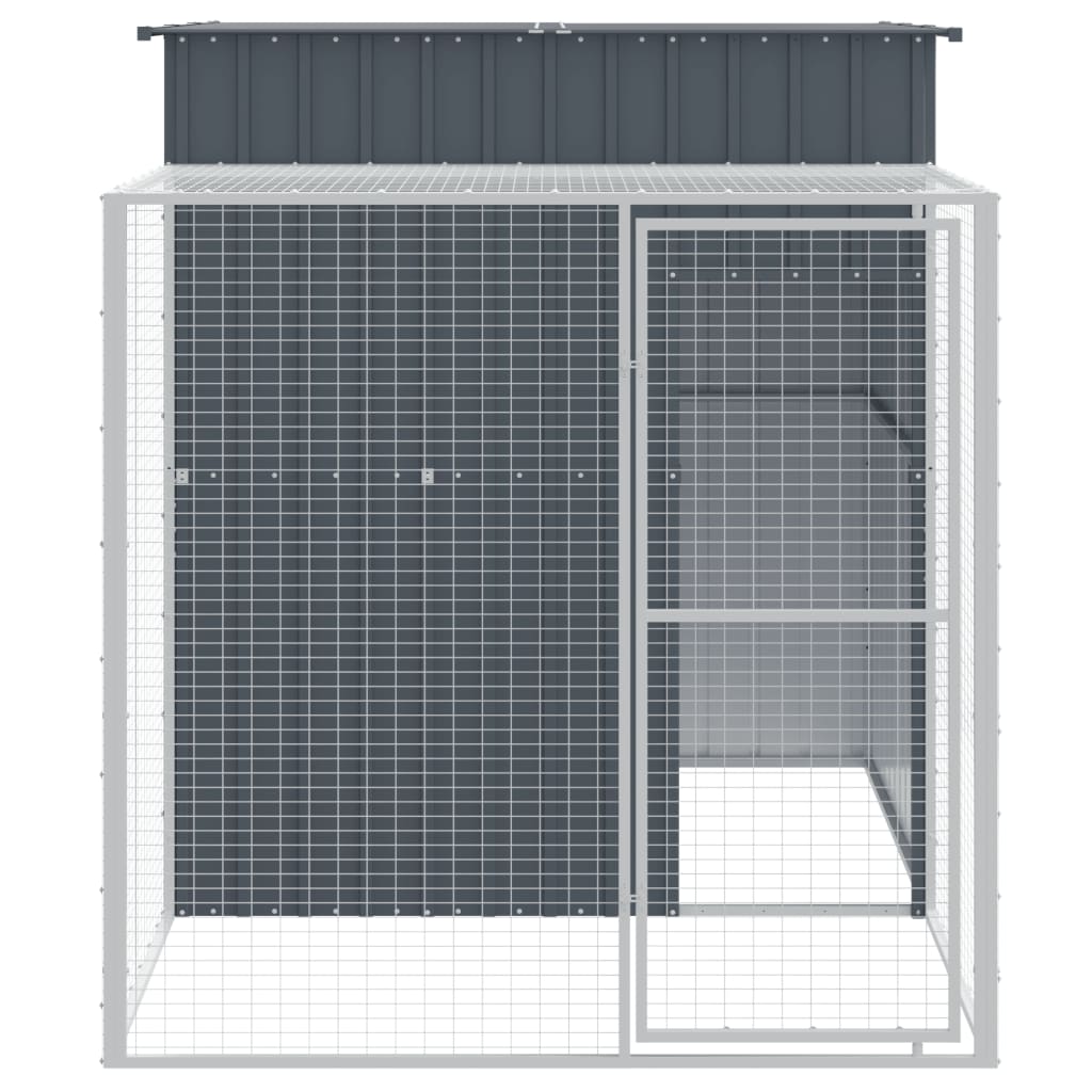 Poulet Vidaxl avec Run 165x251x181 cm Anthracite en acier galvanisé