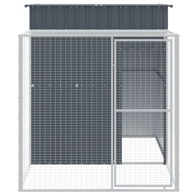 Poulet Vidaxl avec Run 165x251x181 cm Anthracite en acier galvanisé