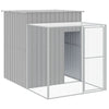Poulet Vidaxl avec Run 165x251x181 cm Gray en acier galvanisé
