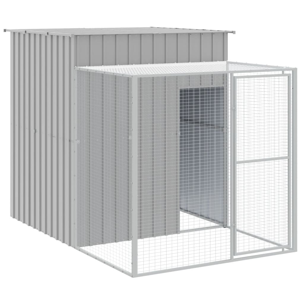Poulet Vidaxl avec Run 165x251x181 cm Gray en acier galvanisé