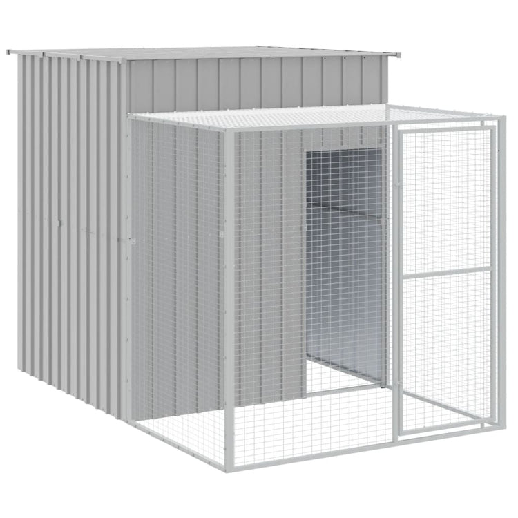 Poulet Vidaxl avec Run 165x251x181 cm Gray en acier galvanisé