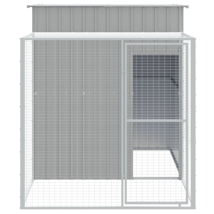 Poulet Vidaxl avec Run 165x251x181 cm Gray en acier galvanisé