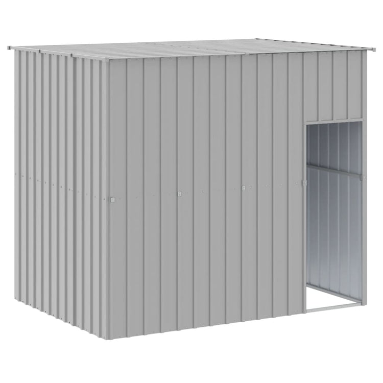 Vidaxl Dog Loft avec toit 214x153x181 cm Gray en acier galvanisé