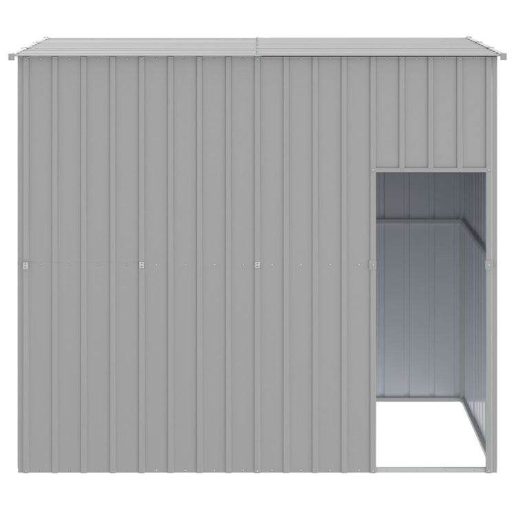 Vidaxl Dog Loft avec toit 214x153x181 cm Gray en acier galvanisé