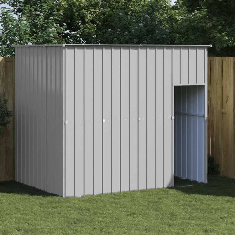 Vidaxl Dog Loft avec toit 214x153x181 cm Gray en acier galvanisé