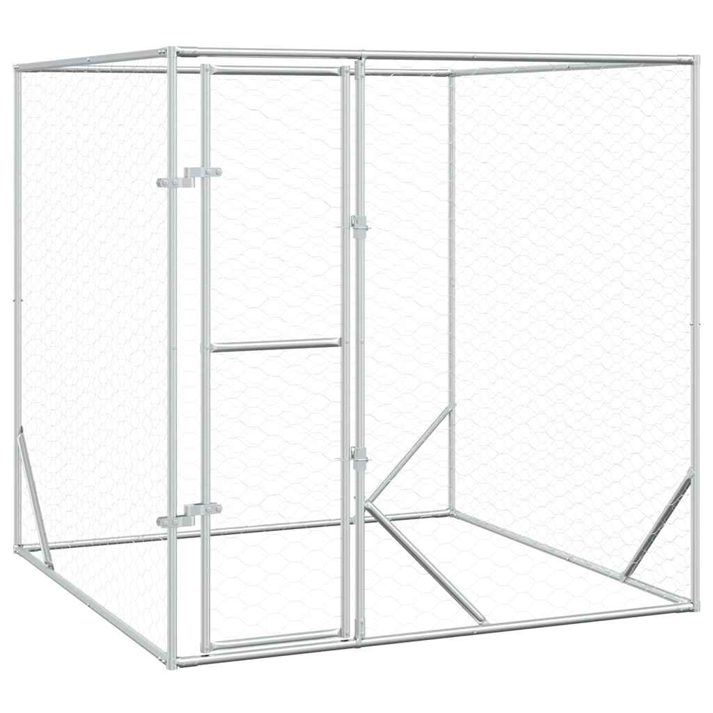 Vidaxl Dog Kennel pour l'extérieur de 2x2x2 m Galvanisé en acier argent