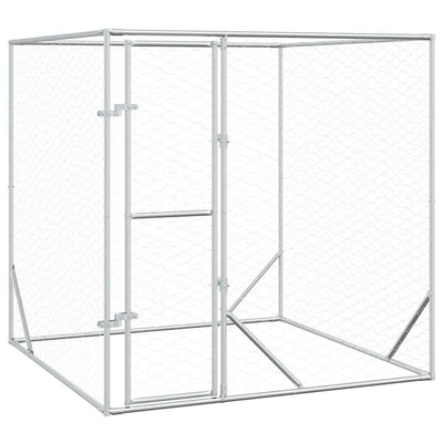 Vidaxl Dog Kennel pour l'extérieur de 2x2x2 m Galvanisé en acier argent