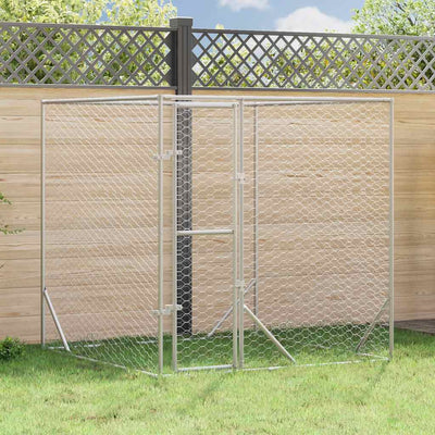 Vidaxl Dog Kennel pour l'extérieur de 2x2x2 m Galvanisé en acier argent