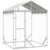 Vidaxxl chenil avec toit 2x2x2,5 m acier galvanisé argent