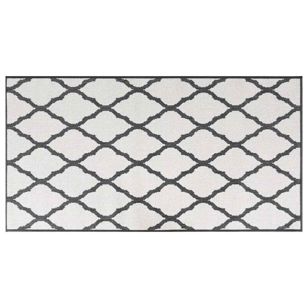 Vidaxl à l'extérieur du tapis réversible 80x150 cm gris et blanc