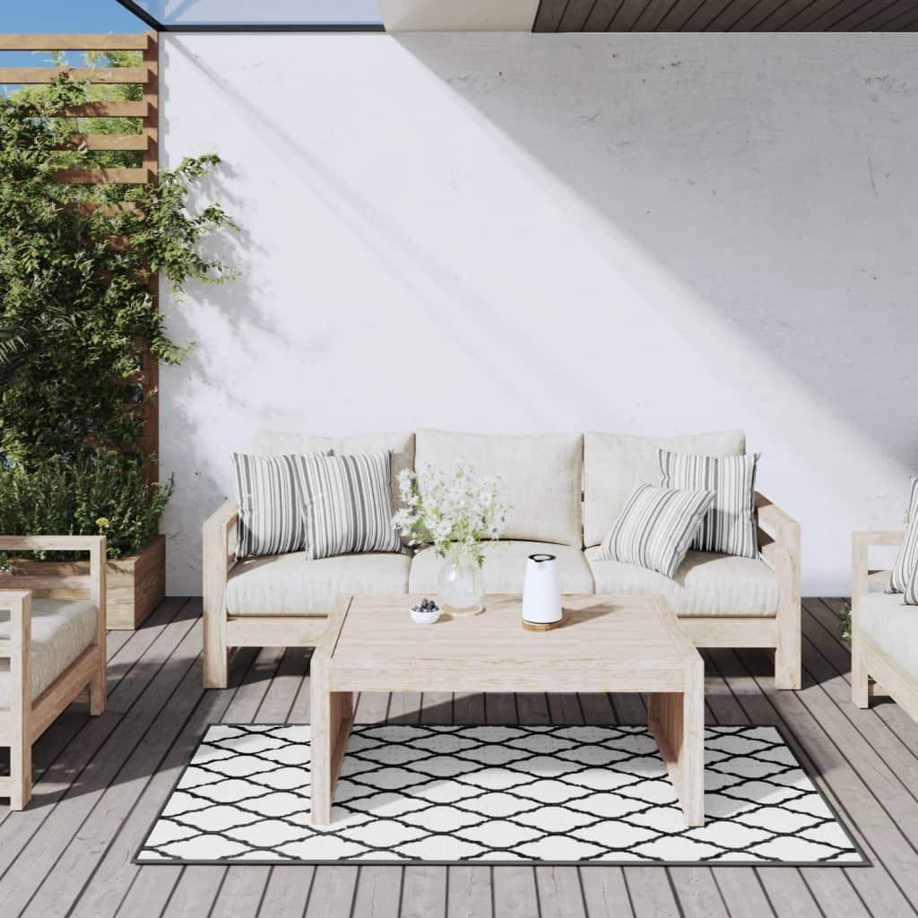 Vidaxl à l'extérieur du tapis réversible 80x150 cm gris et blanc