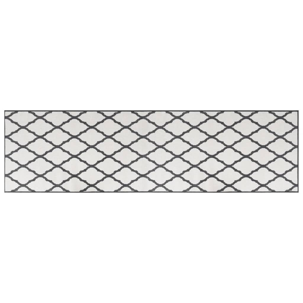 Vidaxl Tapis extérieur réversible 80x250 cm gris et blanc