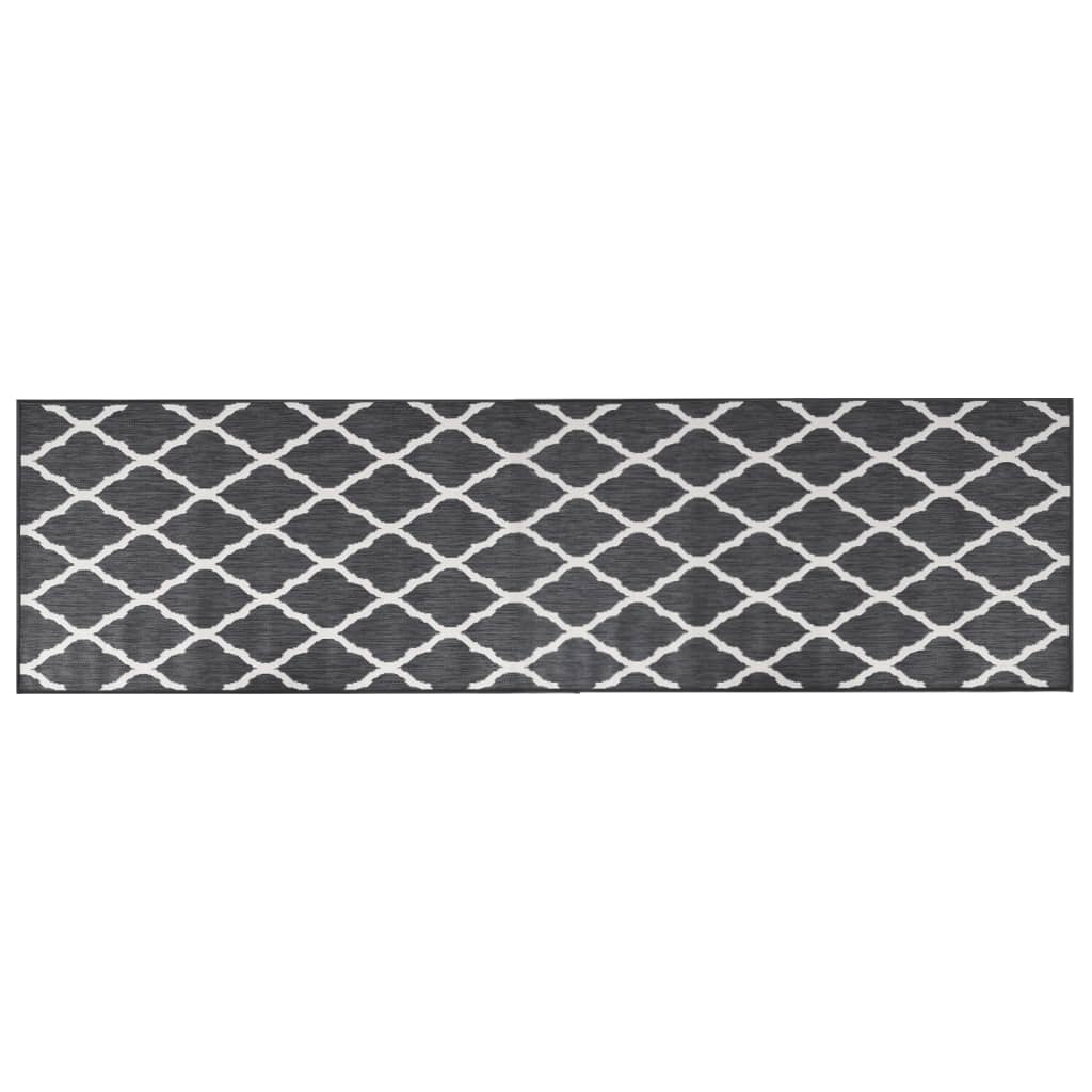 Vidaxl Tapis extérieur réversible 80x250 cm gris et blanc