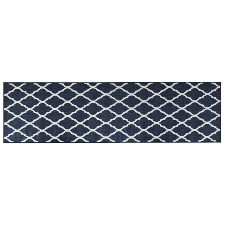 Vidaxl à l'extérieur du tapis réversible 80x250 cm bleu marine et blanc
