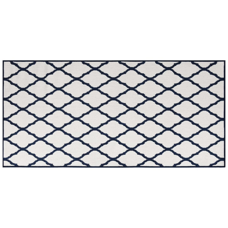 Vidaxl Rugoor Rapoor réversible 100x200 cm bleu marine et blanc