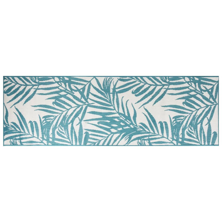 Vidaxl Rugoor Rapoor réversible 80x250 cm Aqua et blanc