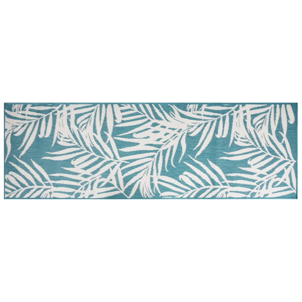 Vidaxl Rugoor Rapoor réversible 80x250 cm Aqua et blanc