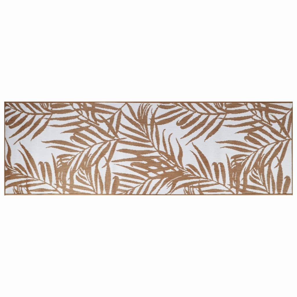 Vidaxl à l'extérieur du tapis réversible 80x250 cm brun et blanc