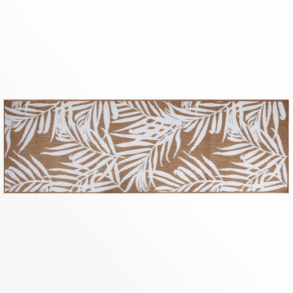 Vidaxl à l'extérieur du tapis réversible 80x250 cm brun et blanc