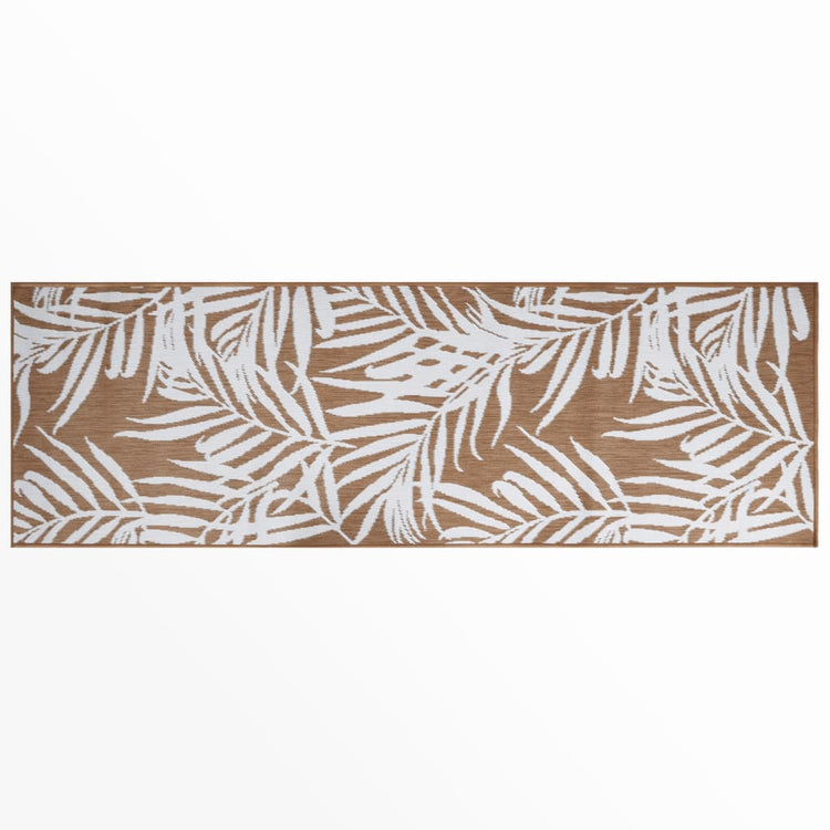 Vidaxl à l'extérieur du tapis réversible 80x250 cm brun et blanc
