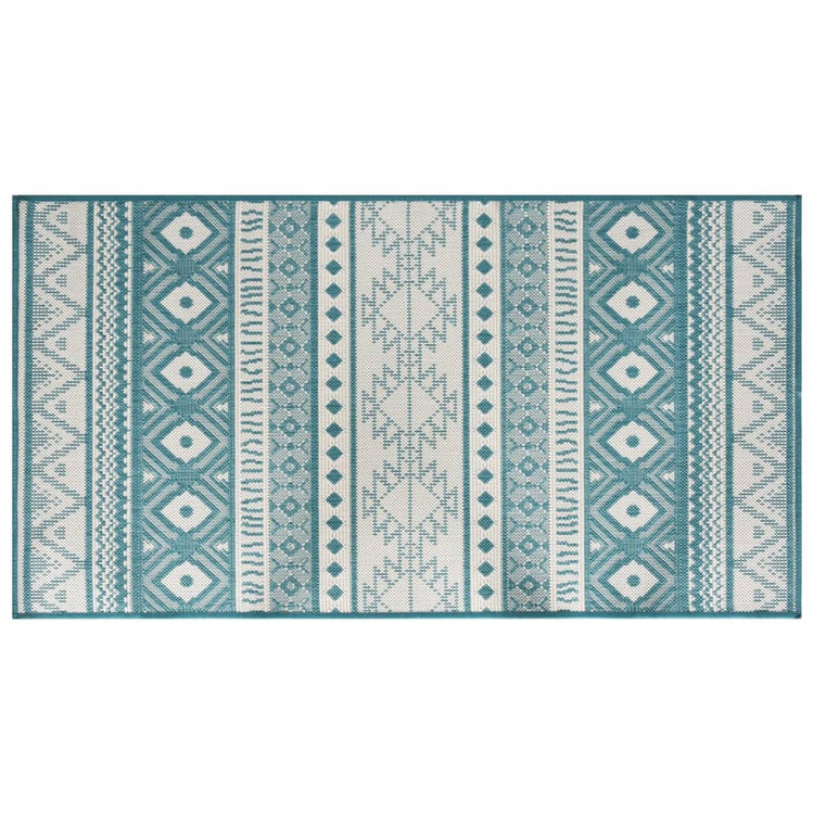 Vidaxl Rugoor Rapoor réversible 80x150 cm Aqua et blanc