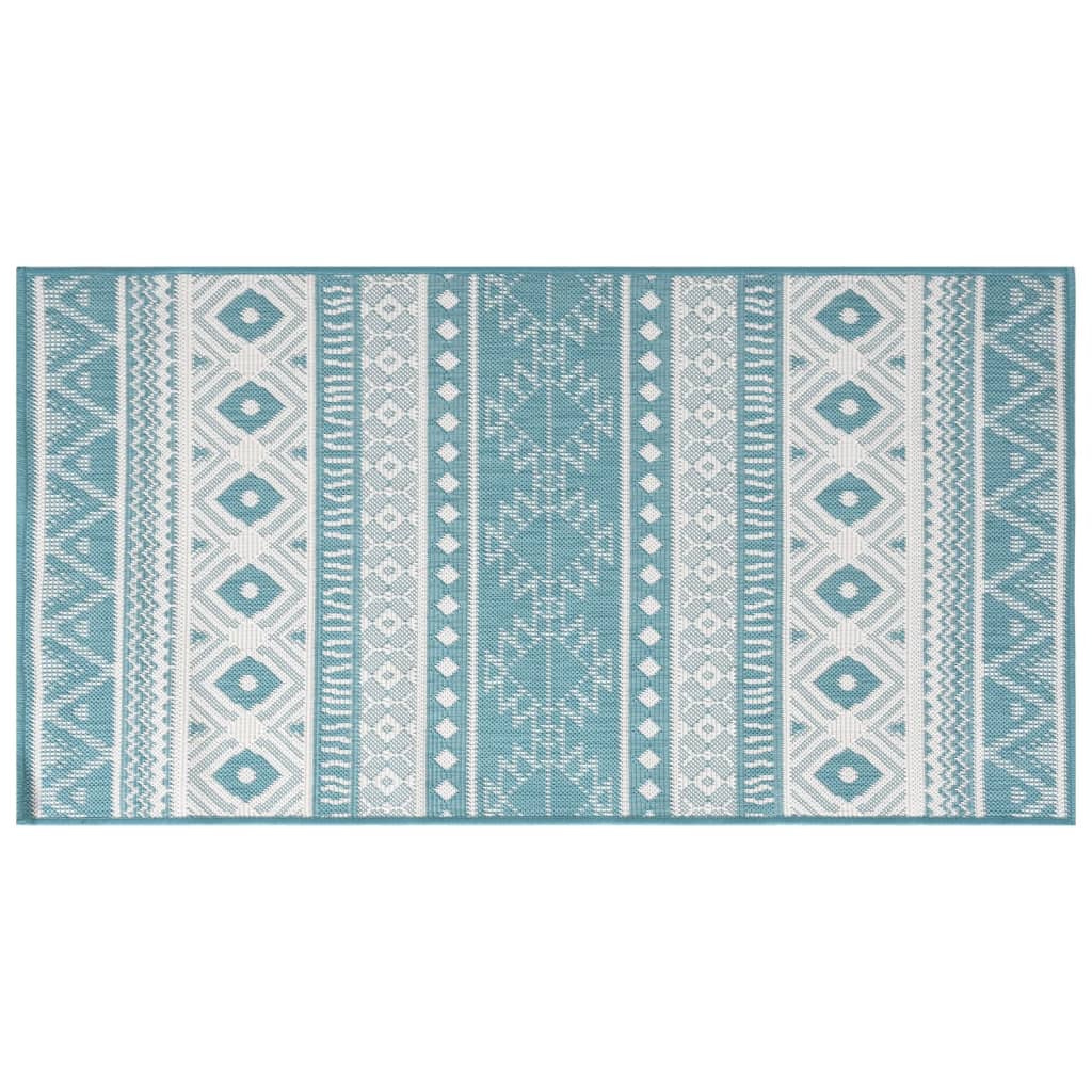 Vidaxl Rugoor Rapoor réversible 80x150 cm Aqua et blanc