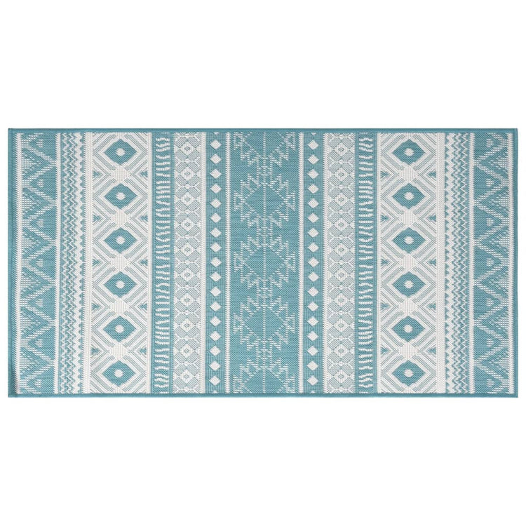 Vidaxl Rugoor Rapoor réversible 80x150 cm Aqua et blanc
