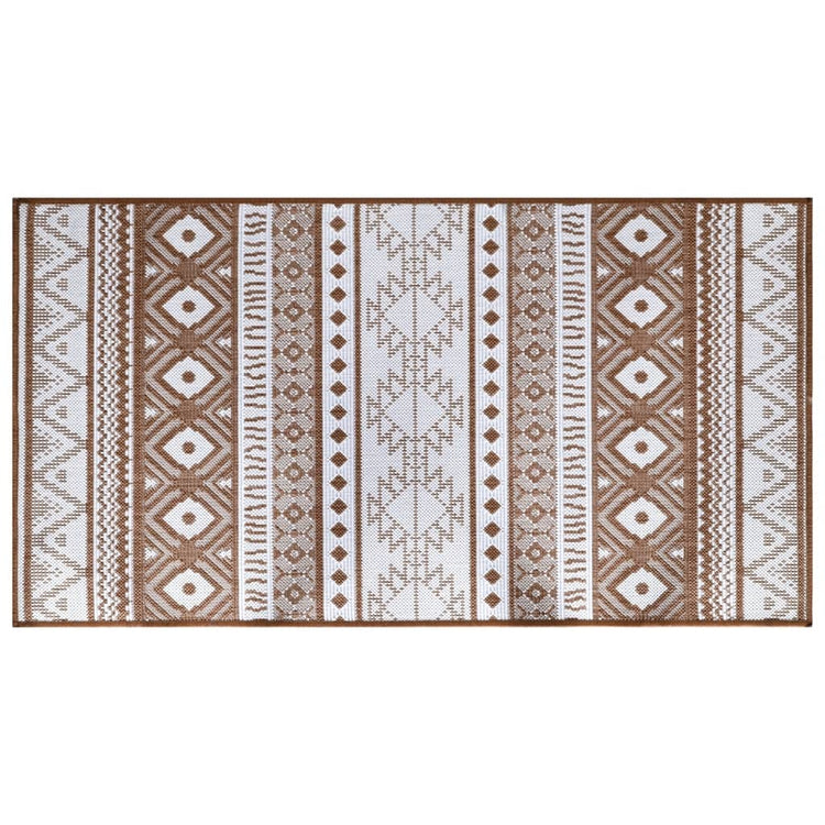 Vidaxl à l'extérieur du tapis réversible 80x150 cm brun et blanc