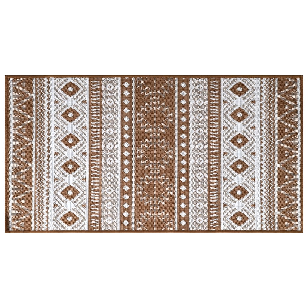 Vidaxl à l'extérieur du tapis réversible 80x150 cm brun et blanc
