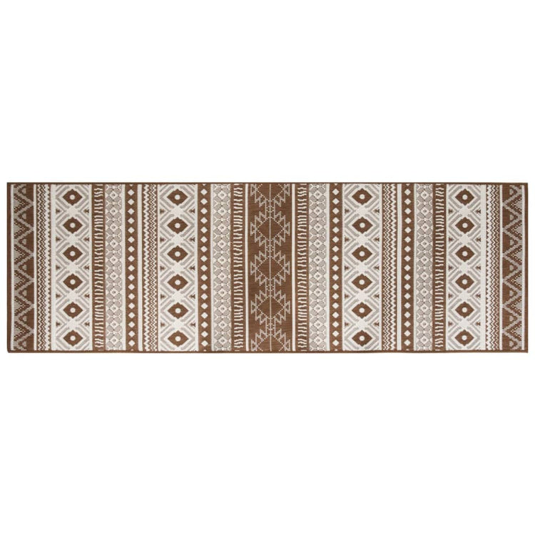 Vidaxl à l'extérieur du tapis réversible 80x250 cm brun et blanc