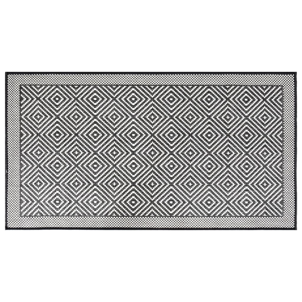 Vidaxl à l'extérieur du tapis réversible 80x150 cm gris et blanc