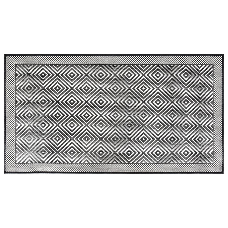 Vidaxl à l'extérieur du tapis réversible 80x150 cm gris et blanc