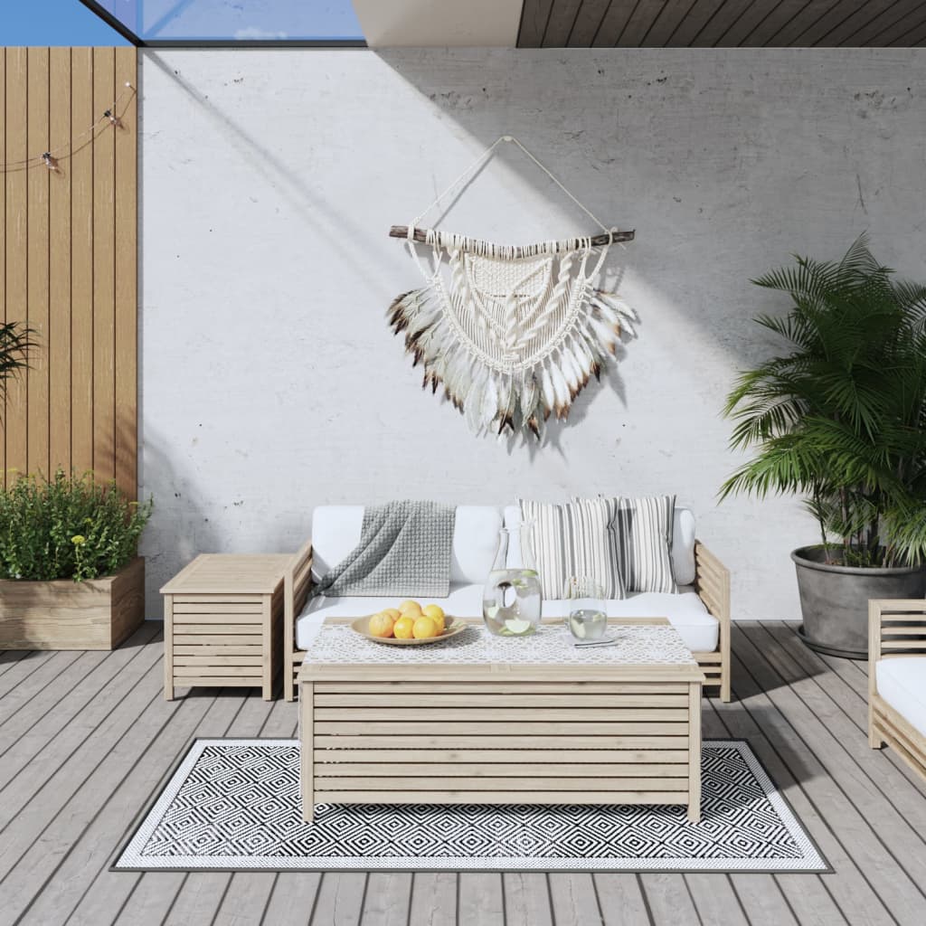 Vidaxl à l'extérieur du tapis réversible 80x150 cm gris et blanc