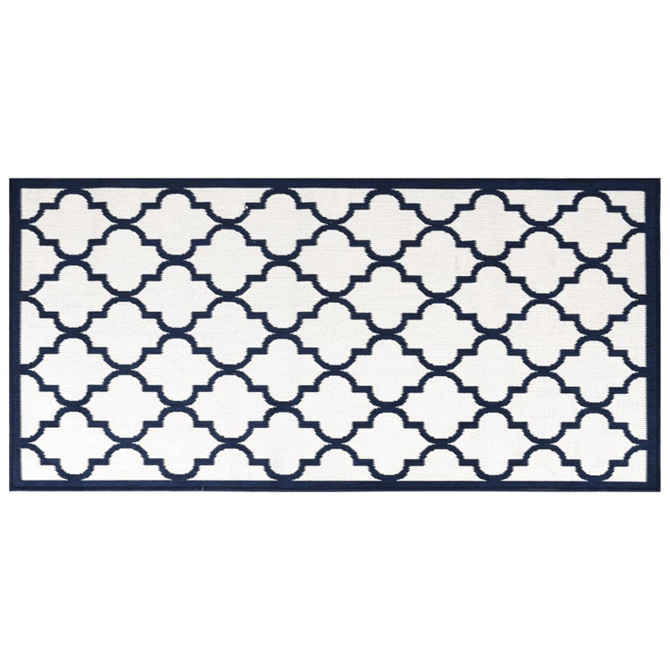 Vidaxl Rugoor Rapoor réversible 100x200 cm bleu marine et blanc