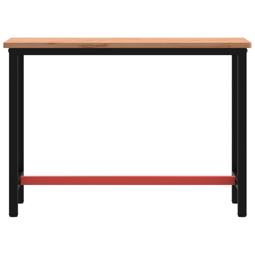 Vidaxl Workbench 115x55x81,5 cm Beech en bois et métal