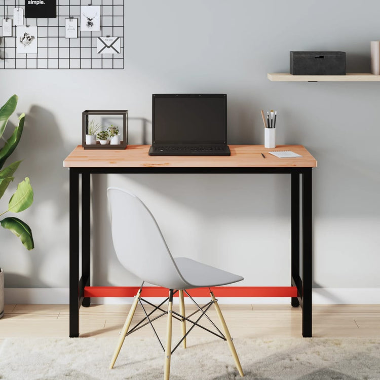 Vidaxl Workbench 115x55x81,5 cm Beech en bois et métal
