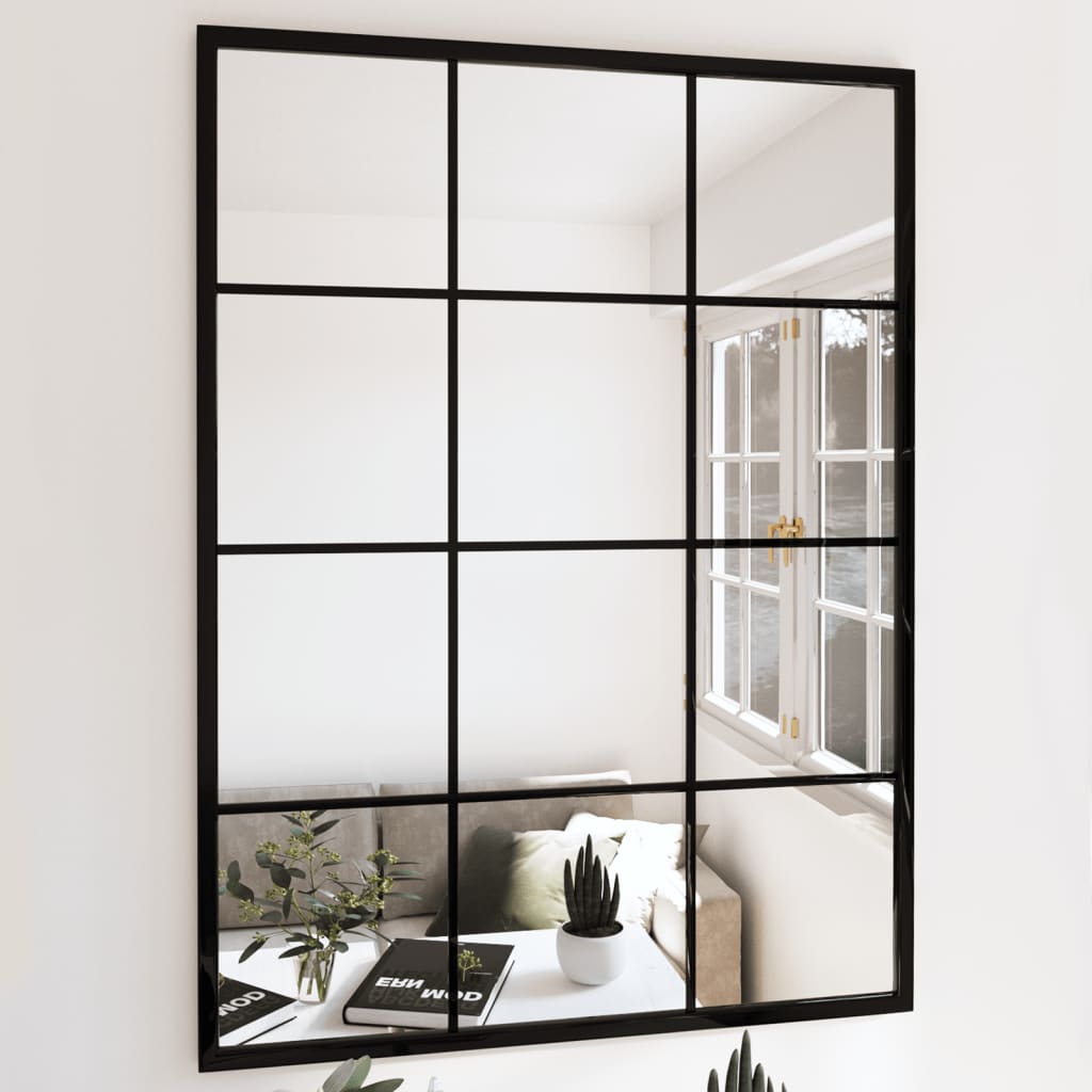 Miroirs muraux vidaxl 3 ST 80x60 cm en métal noir