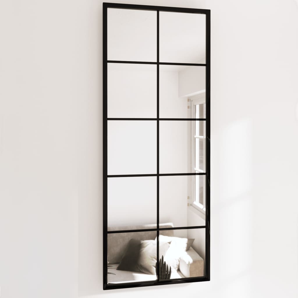 Miroirs muraux vidaxl 2 PCS 100x40 cm en métal noir