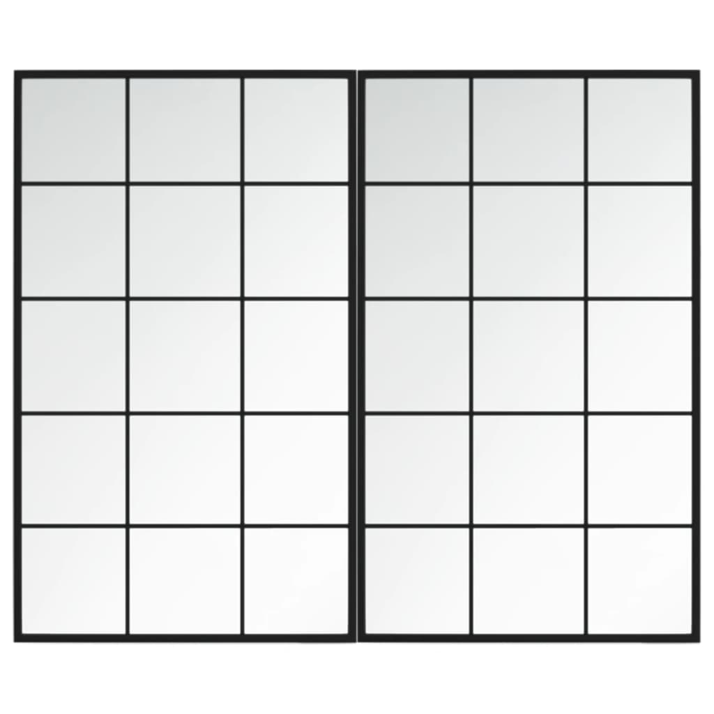 Miroirs muraux Vidaxl 2 PCS 100x60 cm en métal noir