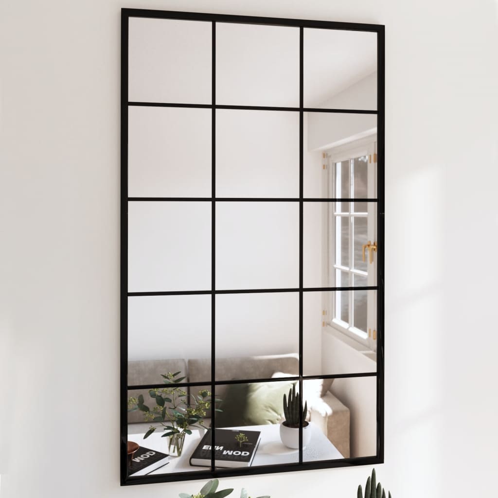 Miroirs muraux Vidaxl 2 PCS 100x60 cm en métal noir